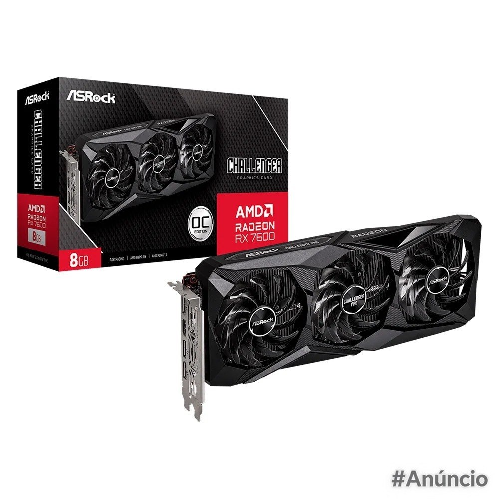 Placa de vídeo ASRock Radeon RX 7600 Challenger Pro OC 8GB GDDR6