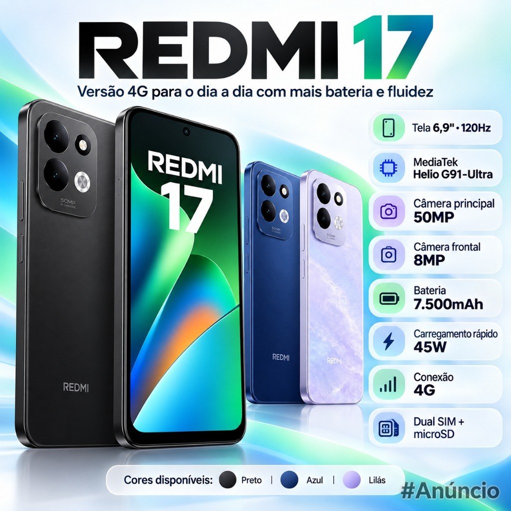 Smartphone Xiaomi Redmi 17 4G 256GB