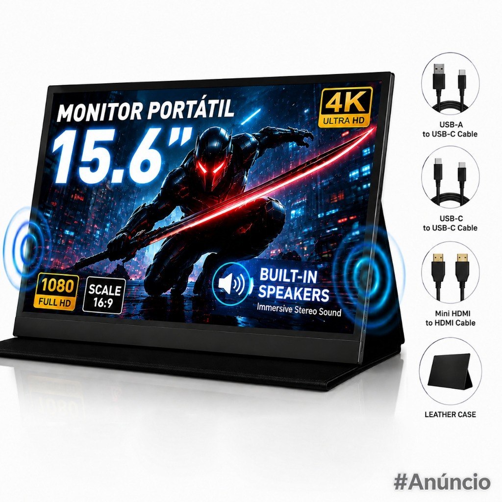 Portable Monitor 15.6 inch FHD 1080P IPS Type-C HDMI