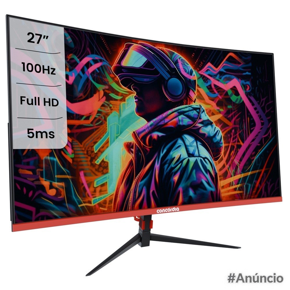 Monitor Gamer Curvo 27'' CZ270F Concórdia 100HZ LED FULL HD
