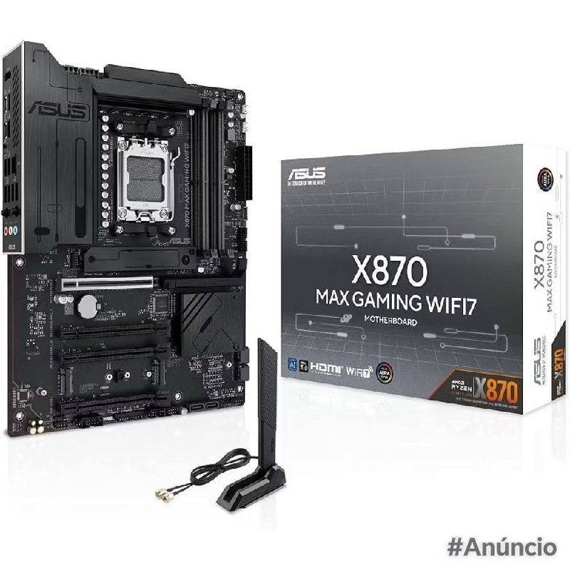 Placa Mãe ASUS X870 Max Gaming WIFI7 - RYZEN AM5 DDR5