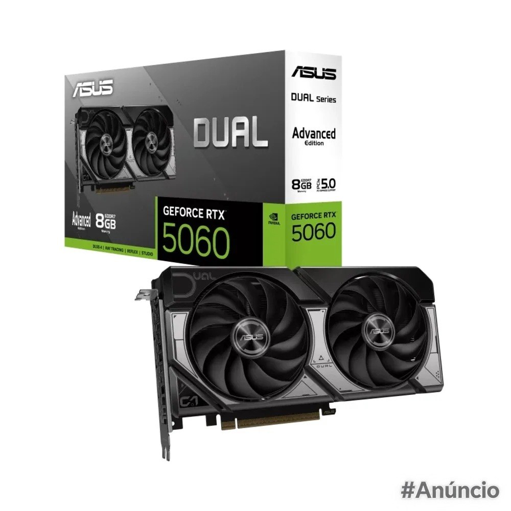 Placa de Vídeo Asus RTX 5060 Dual OC 8GB GDDR7