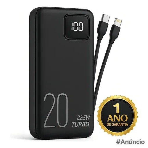Carregador Portátil Power Bank Turbo 20000mAh 22.5W