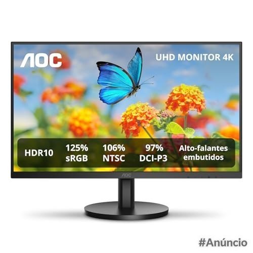 Monitor AOC 27" 4K IPS U27B3A com Speakers Embutidos
