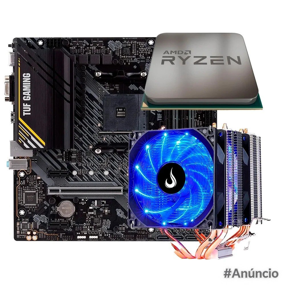 Placa Mãe Asus TUF Gaming A520M Plus II + Ryzen 5 5500F