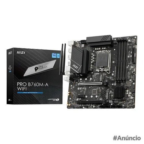 Placa Mãe Msi Pro B760m-a Wifi Lga 1700 Dddr5 Cor Preto