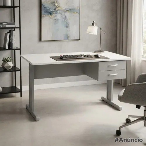 Escrivaninha Mesa De Escritório Home Office 2 Gavetas