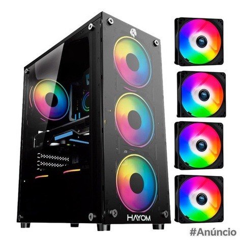 Gabinete Gamer 1749 Lateral Frontal Vidro Fans RGB