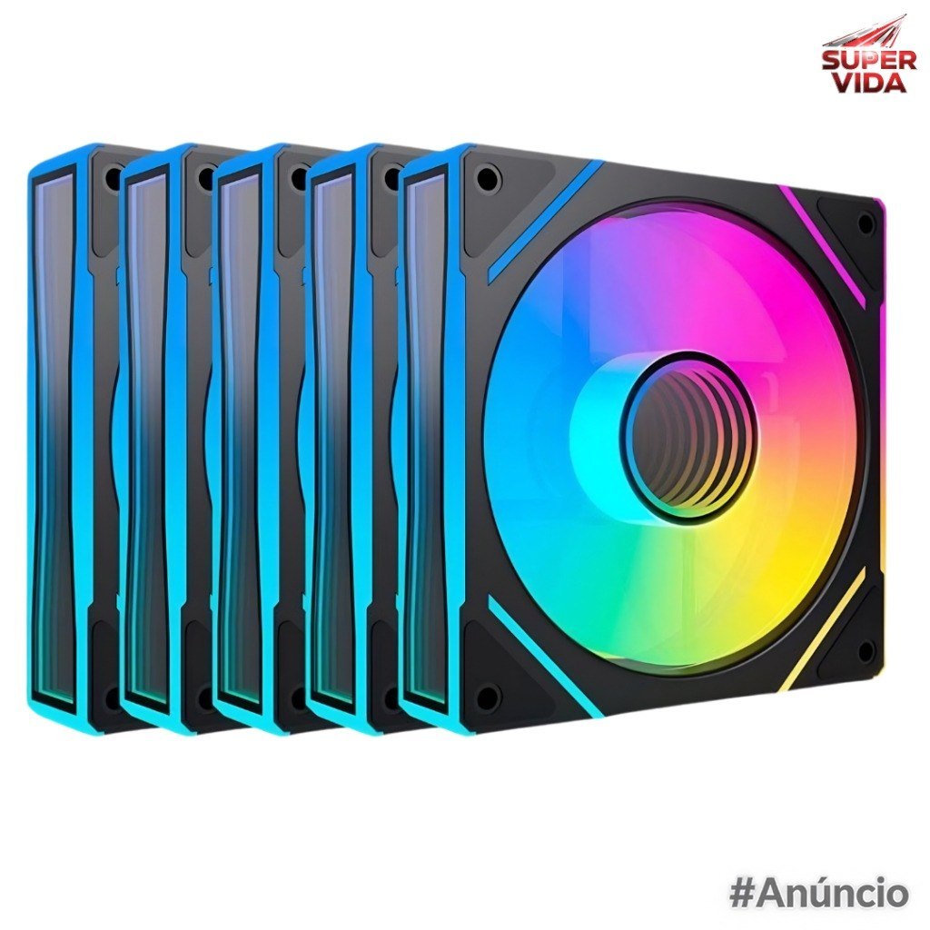 Kit 5 Cooler Fan ARGB 120mm para Gabinete e CPU