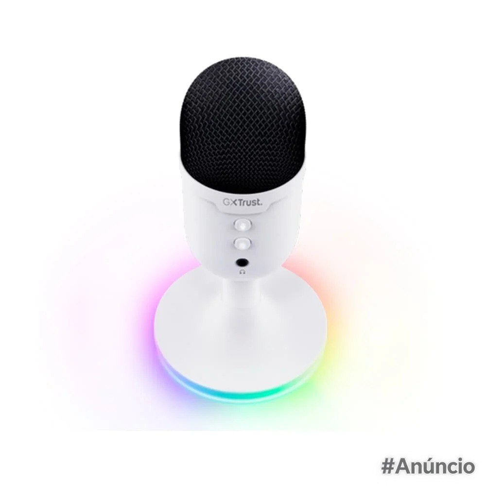 Microfone Gamer Gxtrust 234W USB RGB Branco