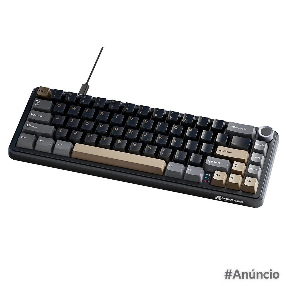 Teclado Mecânico Gamer Attack Shark X66 65% RGB