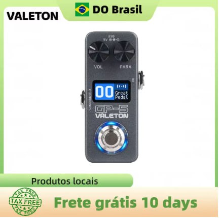 Pedal Valeton GP-5 de multiefeitos compacto com controle de botões e entrada USB
