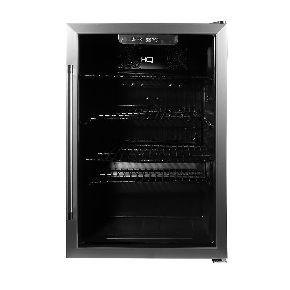 Cervejeira HQ 125L com design em aço inoxidável, vidro duplo Low-E, controle touch e capacidade para 125 latas