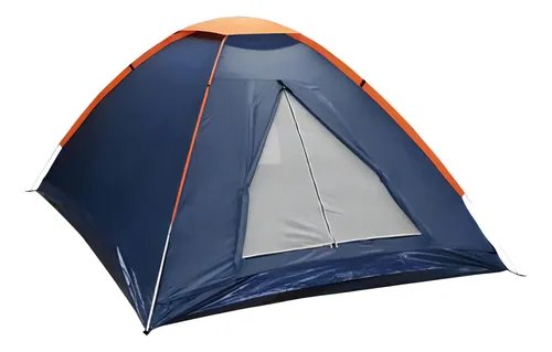 Barraca de camping Nautika Panda Iglu para 2 pessoas na cor azul, com estrutura resistente e coluna d'água de 600mm