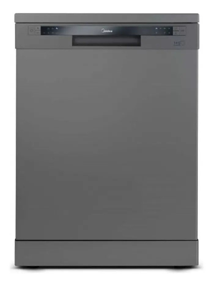 Lava louça Midea 14 serviços na cor cinza, modelo DWA14S1, com painel digital e design moderno