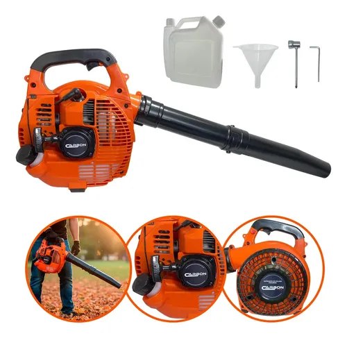 Soprador de folhas FAK260S 2T 26cc 0,90HP a gasolina na cor laranja, com design lateral e motor exposto, posicionado sobre superfície plana.