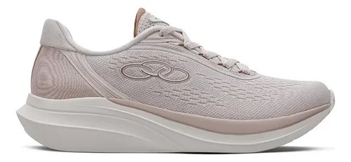Tênis feminino Role da Olympikus em tom bege com detalhes em cinza e solado branco