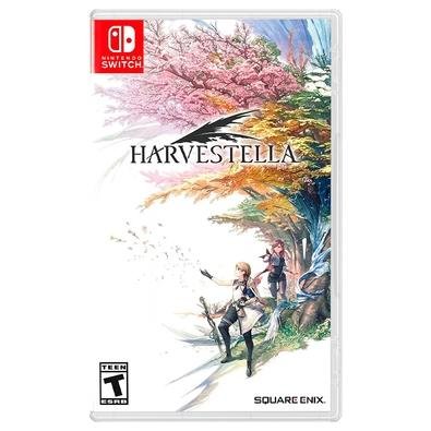 Capa do jogo Harvestella para Nintendo Switch com arte de personagens em um cenário rural