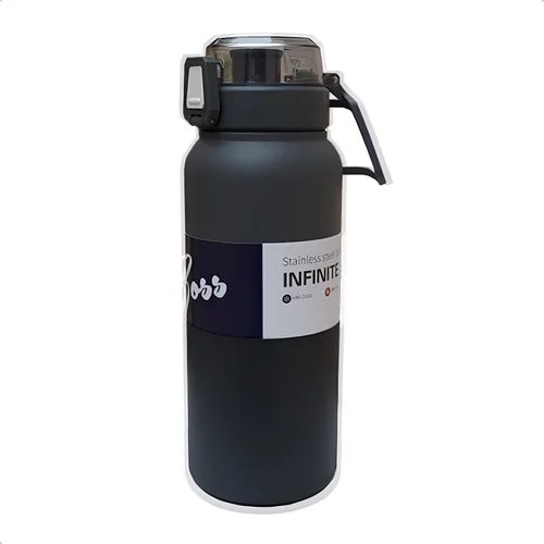 Garrafa Isotérmica Inox Vácuo Premium Antivazamento 1 Litro Chumbo