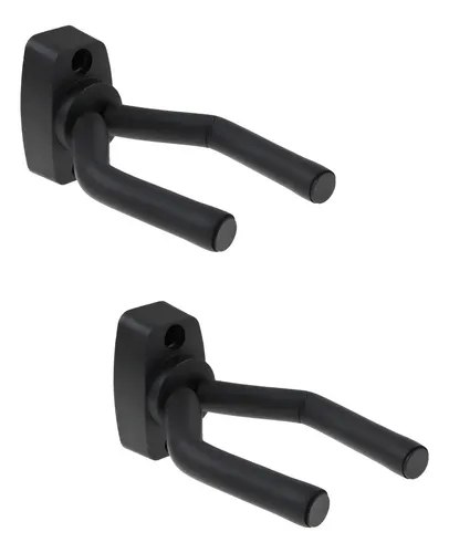 Suporte Instrumento Emborrachado Parede Ajustável Violão Preto 2 Pcs