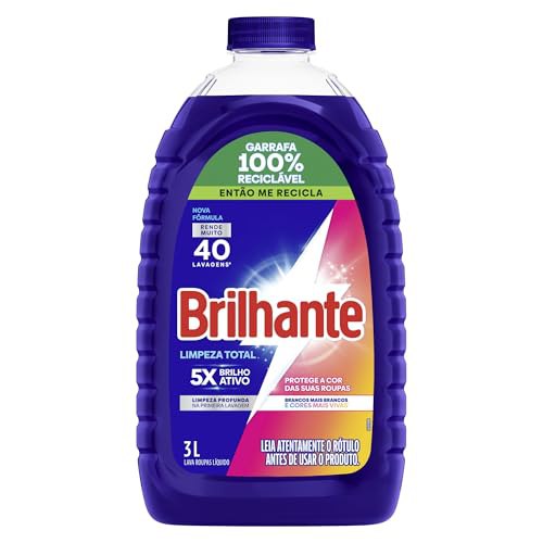 Lava Roupas Líquido Brilhante 3L | Limpeza Total
