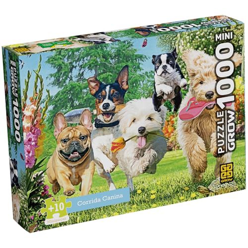GROW - Quebra-Cabeça 1000 Peças Mini Corrida Canina - A partir de 10 anos