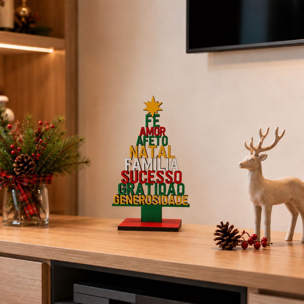 Árvore de Natal com Frases Decorativa