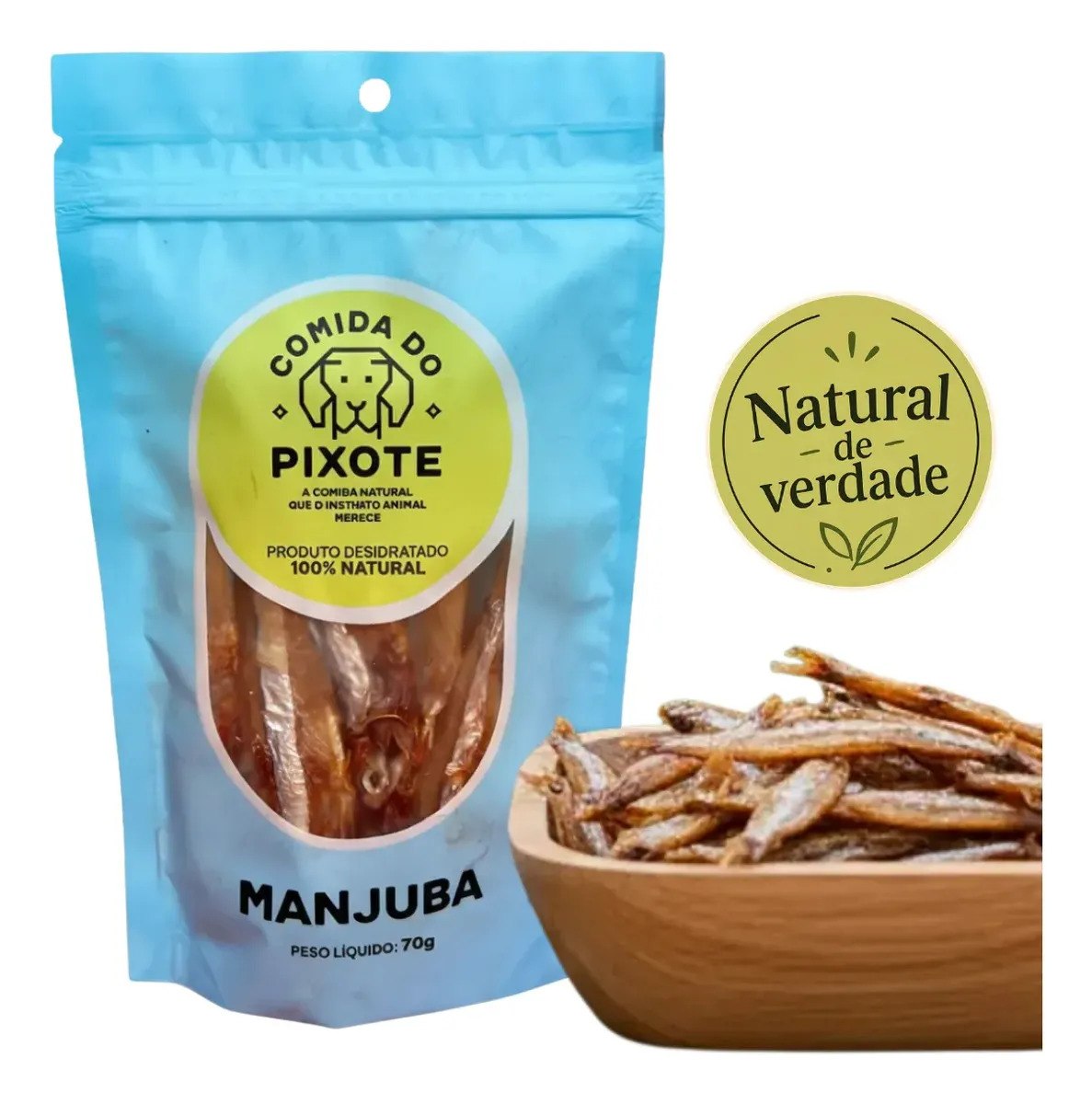 Manjuba Desidratada Pixote 70g Petisco Para Cães