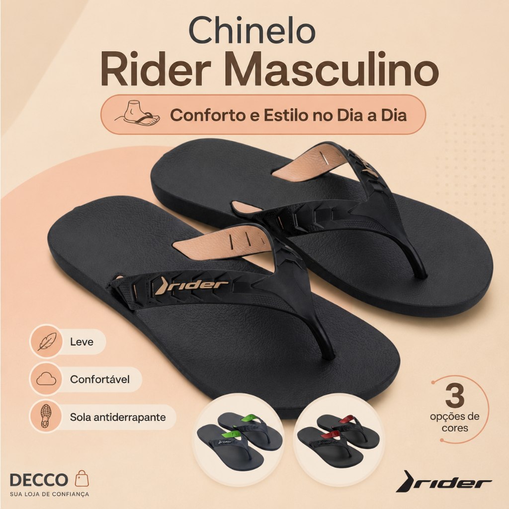 Chinelo Casual Rider Masculino