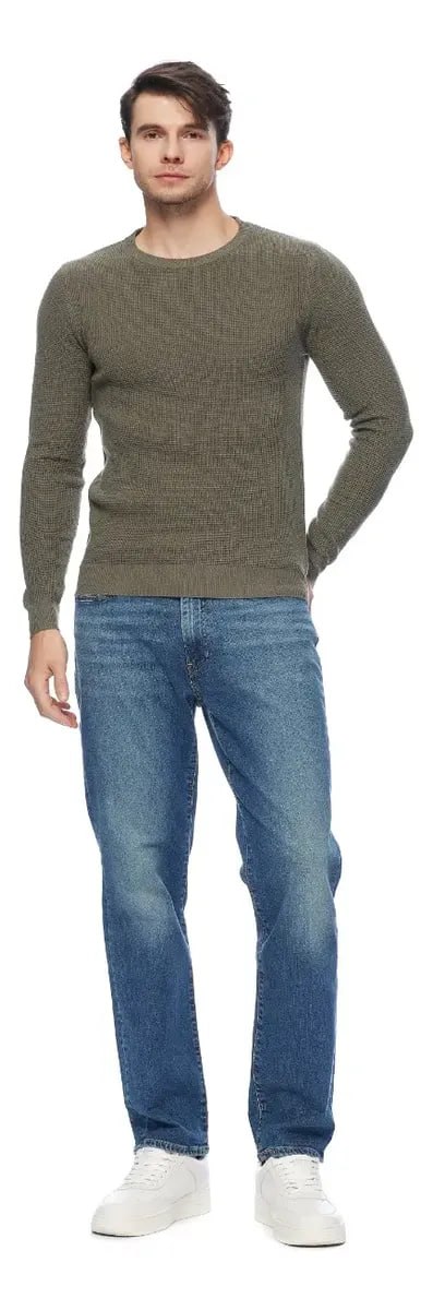 Tricot Gola Careca Broken Rules 590236 Militar Liso G