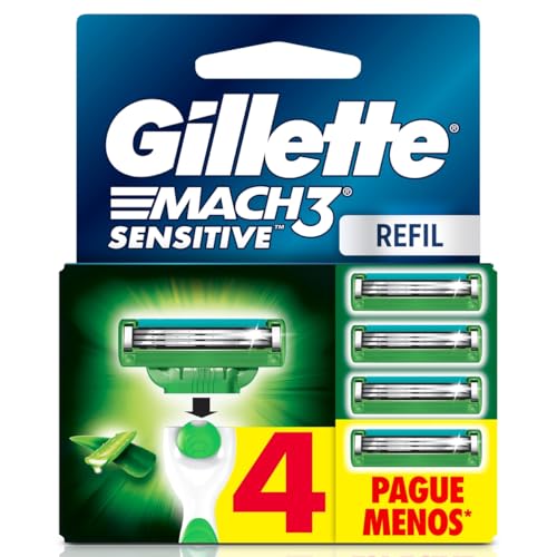 Gillette Mach3 Sensitive Carga com Aloe 4 Unidades