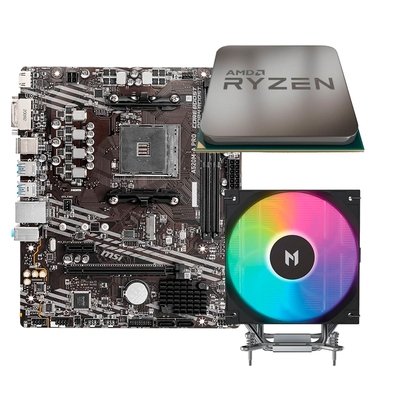 Placa Mãe MSI A520M A PRO + Processador AMD Ryzen 5 5500F + Air Cooler