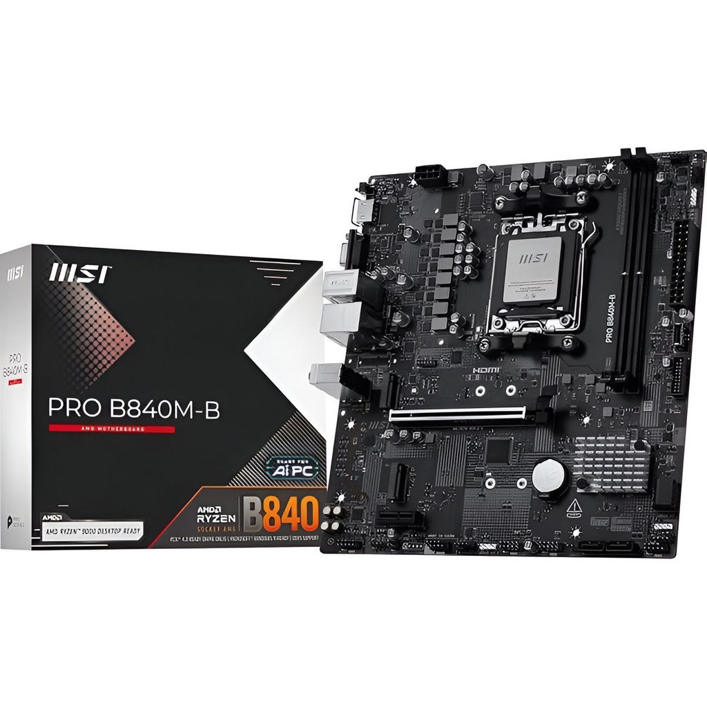 Placa-Mãe MSI PRO B840M-B AM5 para Ryzen DDR5