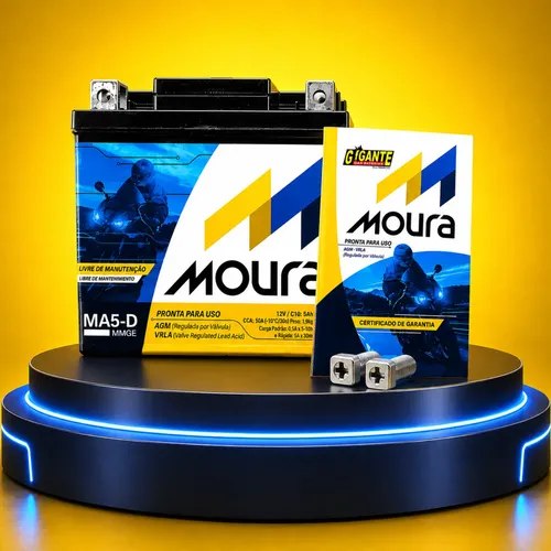 Bateria Moto Cg Titan Fan Biz Bros 125 150 160 5ah 12v Moura Direito