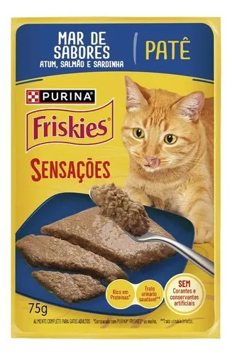 Patê Gatos Adultos Mar de Sabores Friskies 75g - 15 unidades