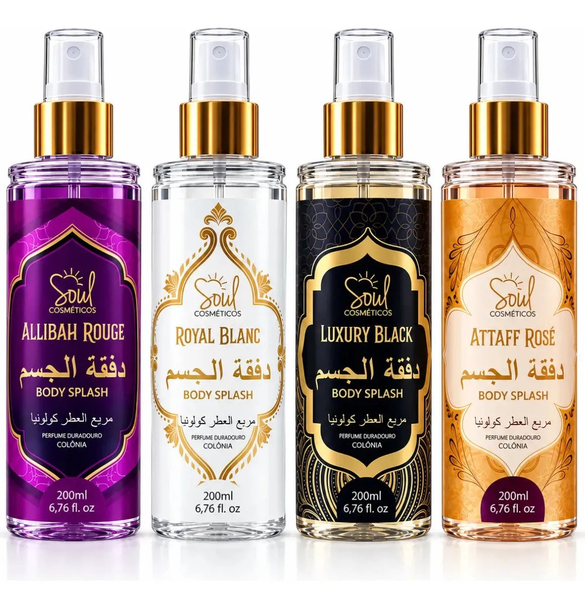 Body Splash Arabe C/4un 200ml Perfume Feminino