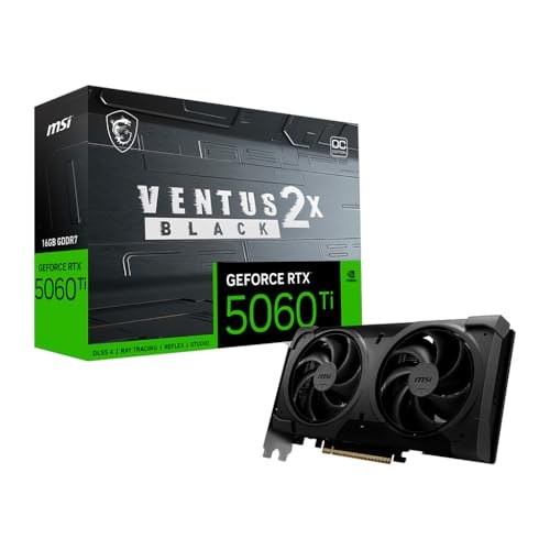 GPU NV RTX5060TI 16GB GDDR7 128BITS VENTUS 2X OC BLACK PLUS MSI 912-V535-088 POUCAS UNIDADES