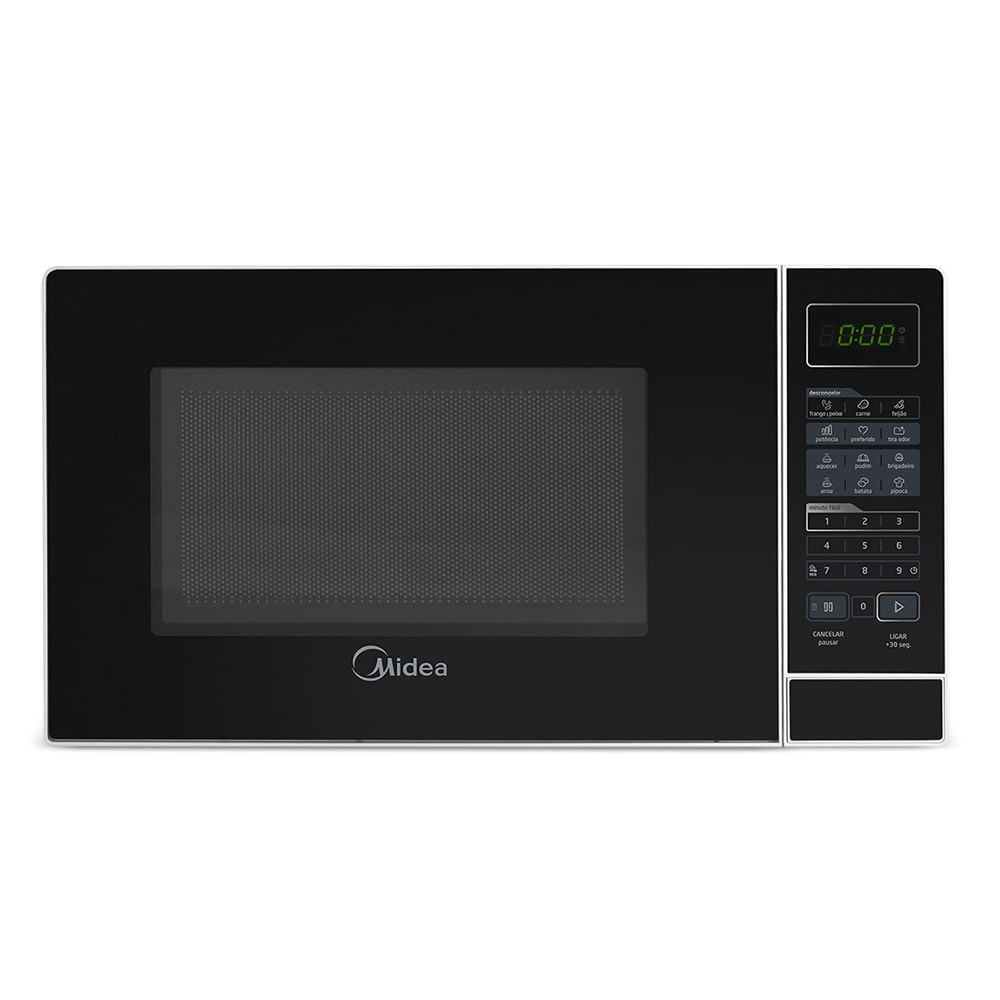 Micro-ondas 20L Branco Porta Preta Minuto Fácil Midea 220V