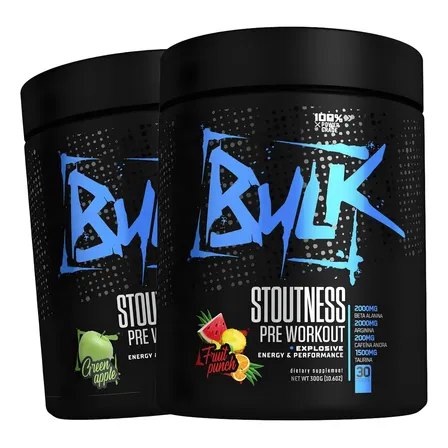Kit 2 Pre Treinos Bulk Stoutness 300g Maca e Frutas