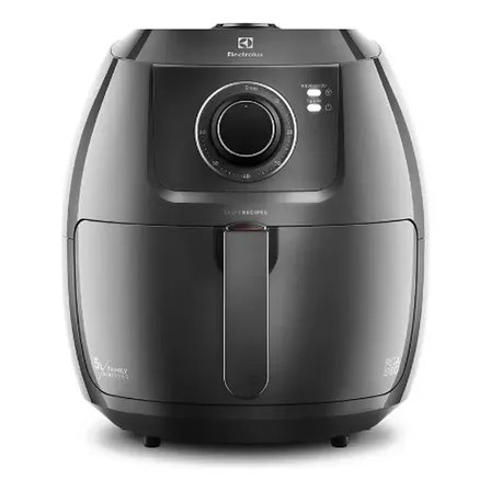 Air Fryer Electrolux Efficient EAF50 na cor preta com painel de controle analógico e puxador frontal
