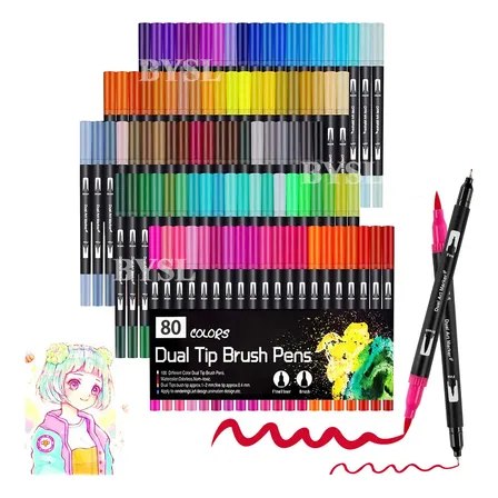 BYSL Kit Canetinha Dual Tip 80 Cores Aquarela