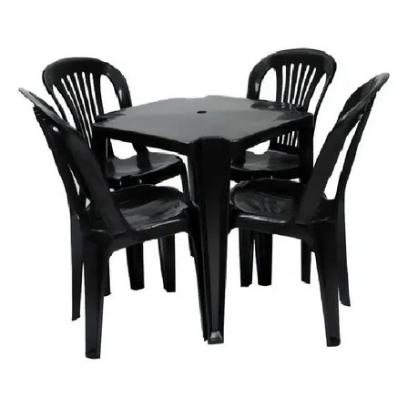 Jr Plasticos Kit Bistro Mesa Quadrada 70cm c/4