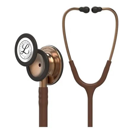 Estetoscópio 3M Littmann Classic III com tubo na cor chocolate e auscultador com acabamento em cobre