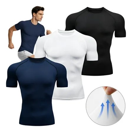 Kit 3 Camiseta Rash Guard Slim Manga Curta Termica