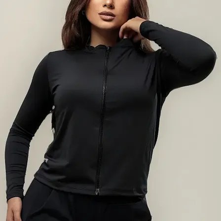 Blusa Dry Fit Manga Longa com Ziper Tamanho P