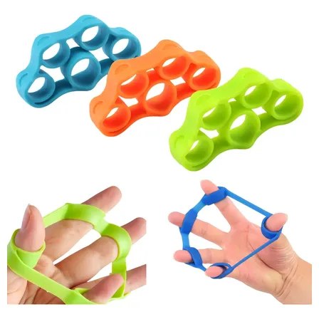 Kit 3 Aneis de Exercicio para Dedos Cores Vibrantes