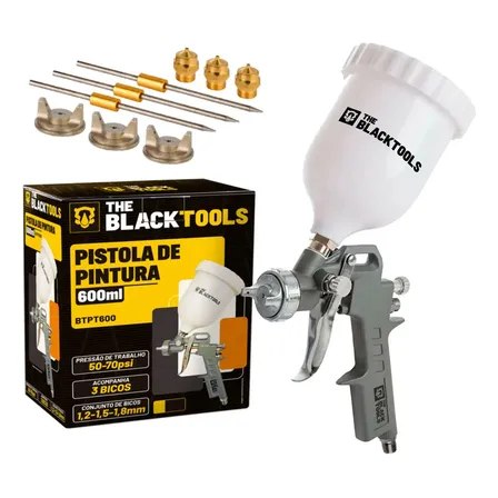 The Black Tools Pistola de Pintura Gravidade 600ml 3 Bicos