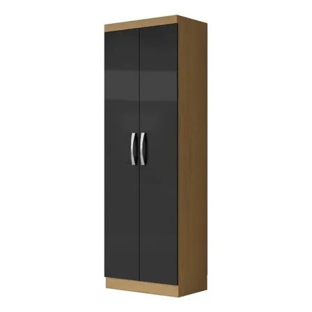 Armário Multiuso New Aramóveis 2 Portas Preto e Marrom