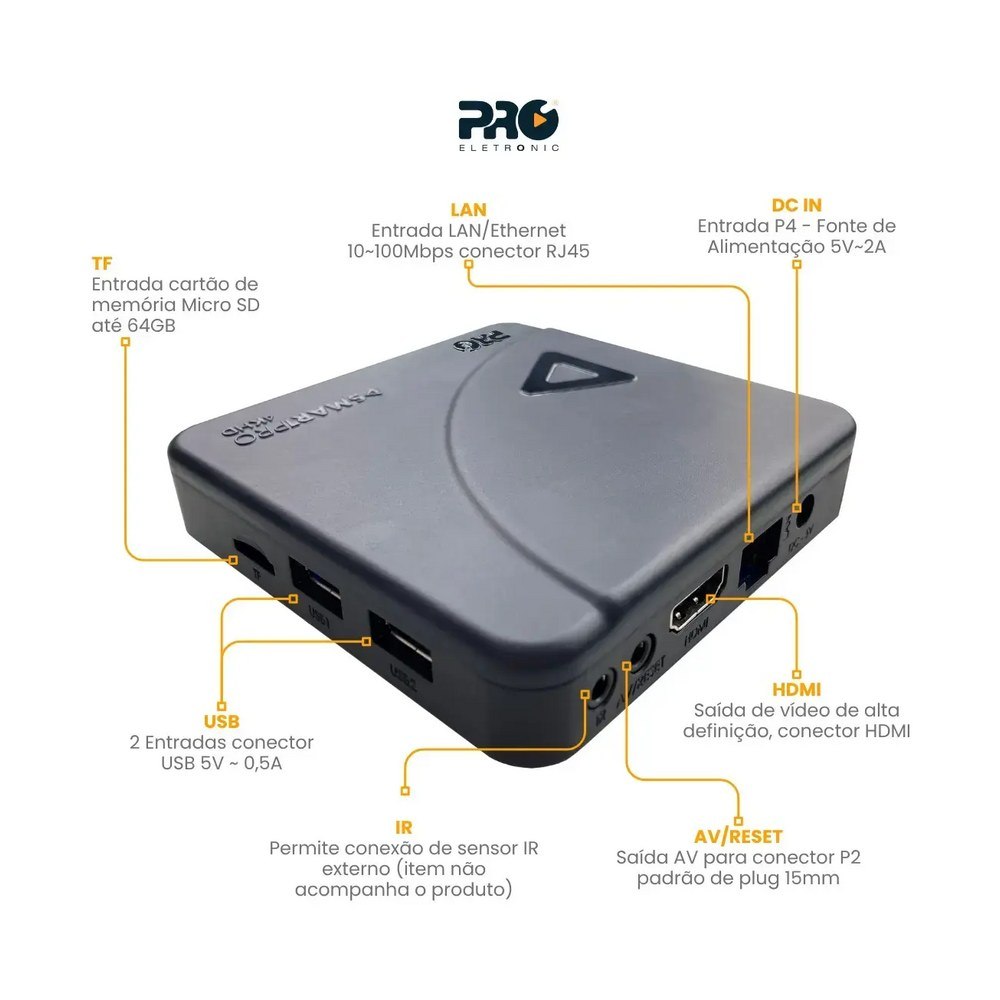 Smart Box Android 10 4K Pro Eletronic