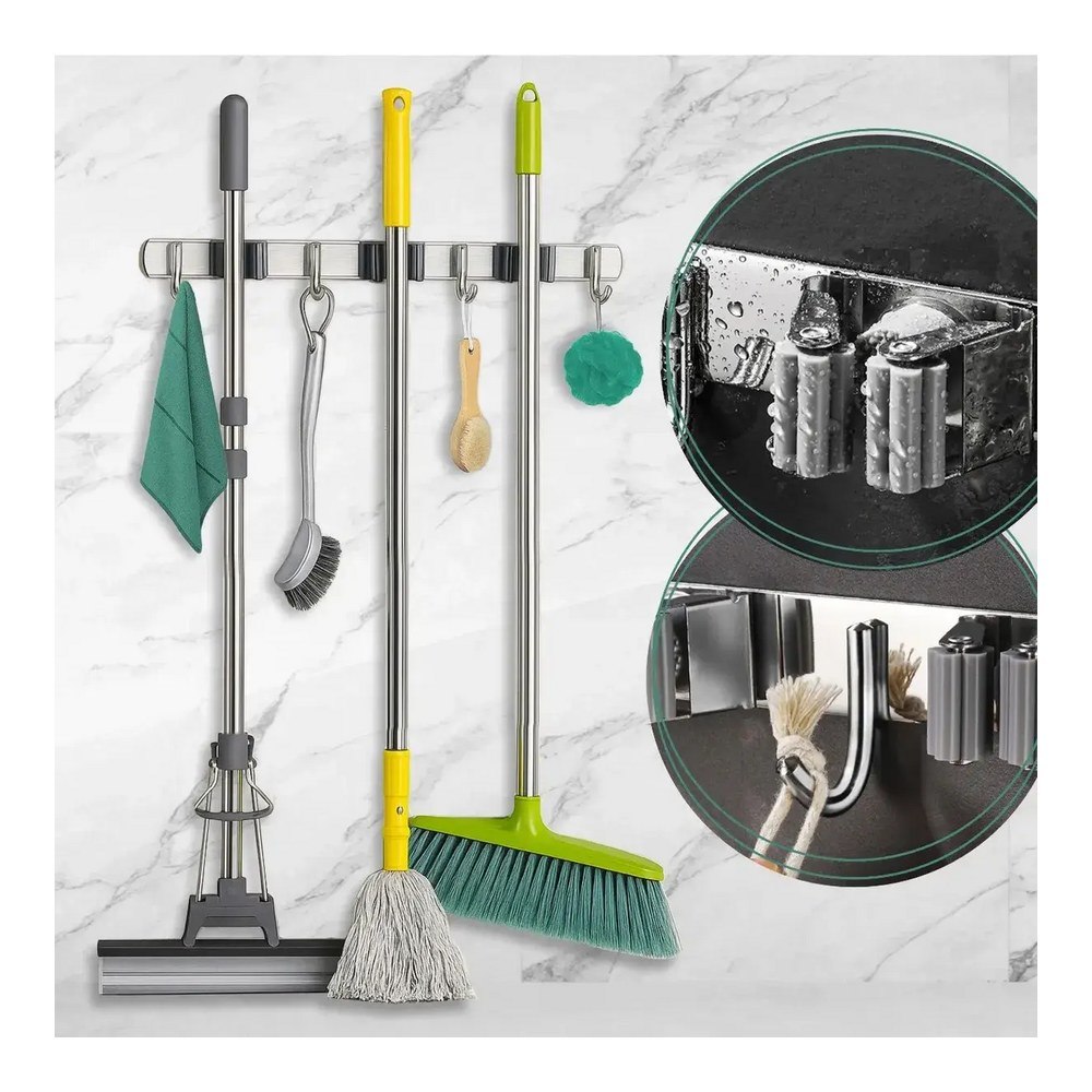 Suporte Inox Organizador de Vassouras